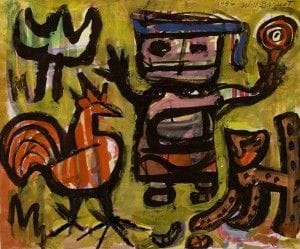 A Peaceable Kingdom 1946 watercolor on paper 9 7/8 in. x 11 3/4 in. Arkansas Arts Center Foundation Collection: Gift of Will and Elena Barnet, New York
